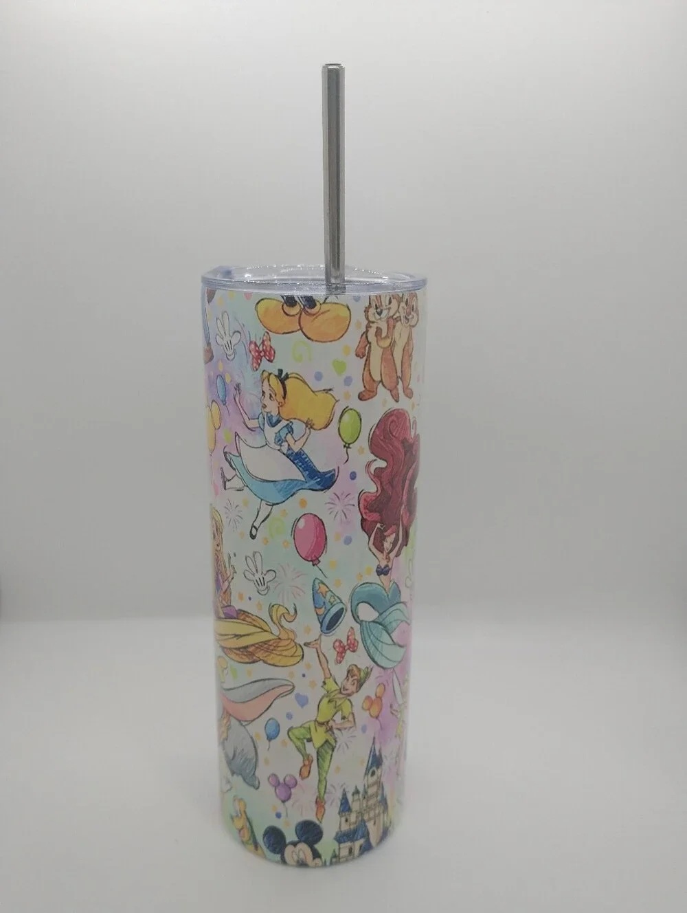 Disney Characters Aplenty Sublimation 20oz Drink Tumbler Customized (Brooke)